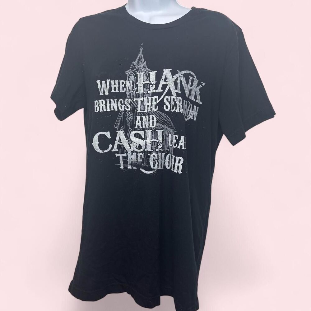 "When Hank Brings the Sermon and Cash Leads the Choir" Graphic Tee S/M Black